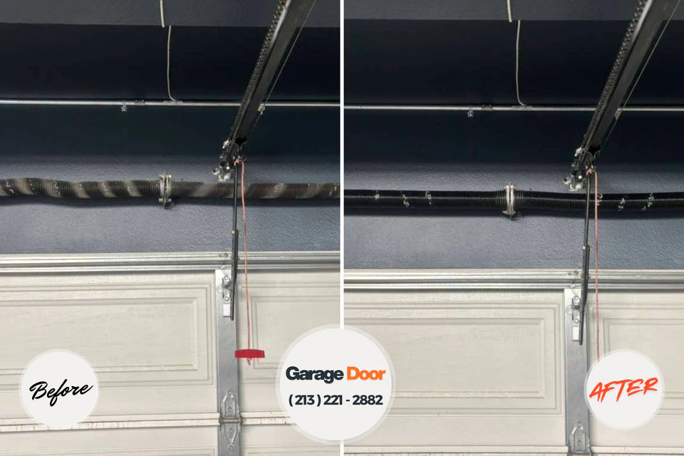 Before and after: garage door repair St. James Parish